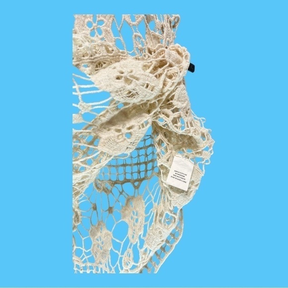 Club Z Collection Crochet Tunic Dress or Swimsuit Cover Up S/M Cream - Picture 4 of 5